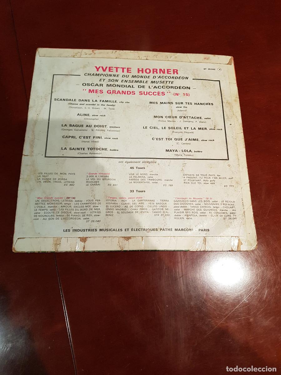 Discos de vinilo: YVETTE HORNER-MES GRANS SUCCES N&ordm; 15 - Foto 2