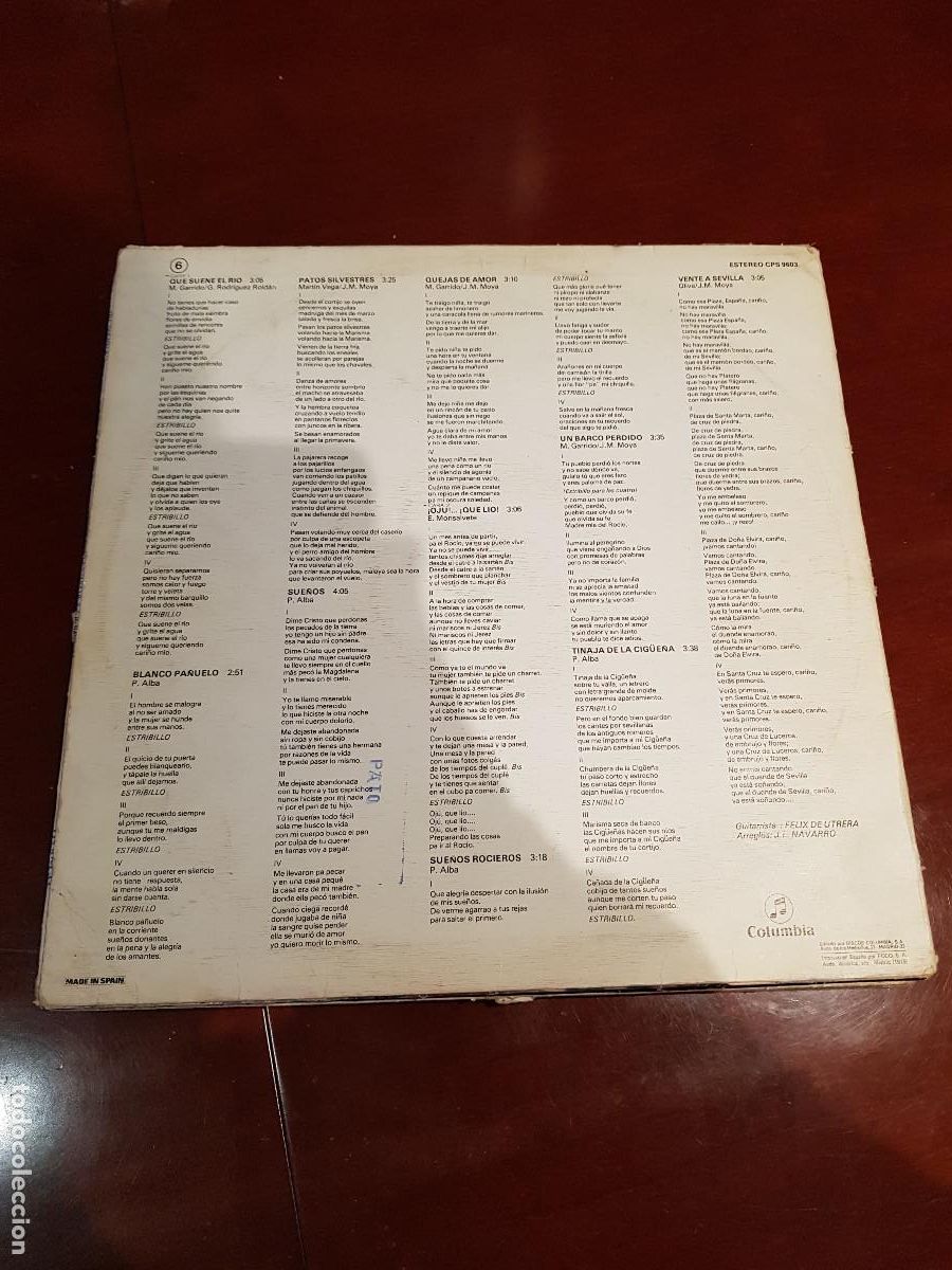 Discos de vinilo: ECOS DE LAS MARISMAS-QUE SUENE EL RIO - Foto 2