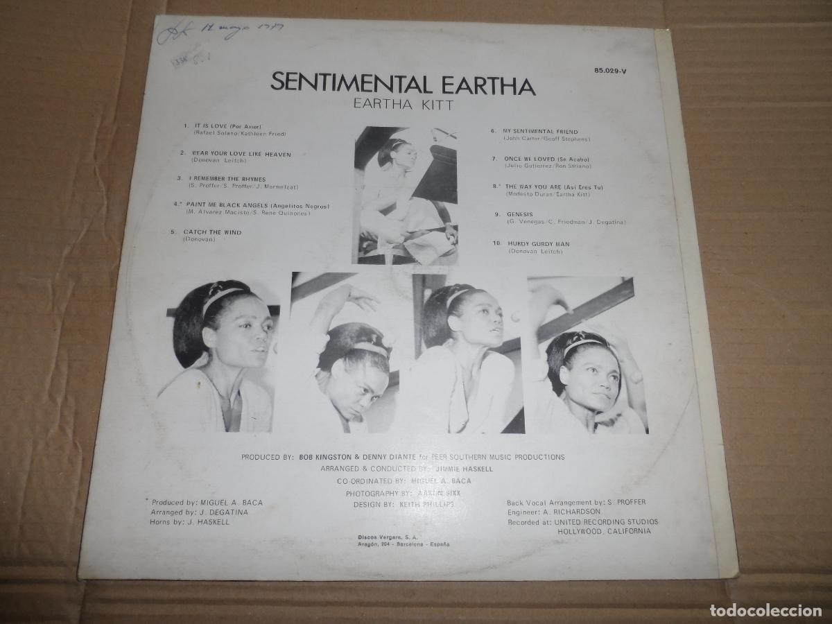 Discos de vinilo: EARTHA KITT - Sentimental Eartha (SPAIN 1971) - Foto 2