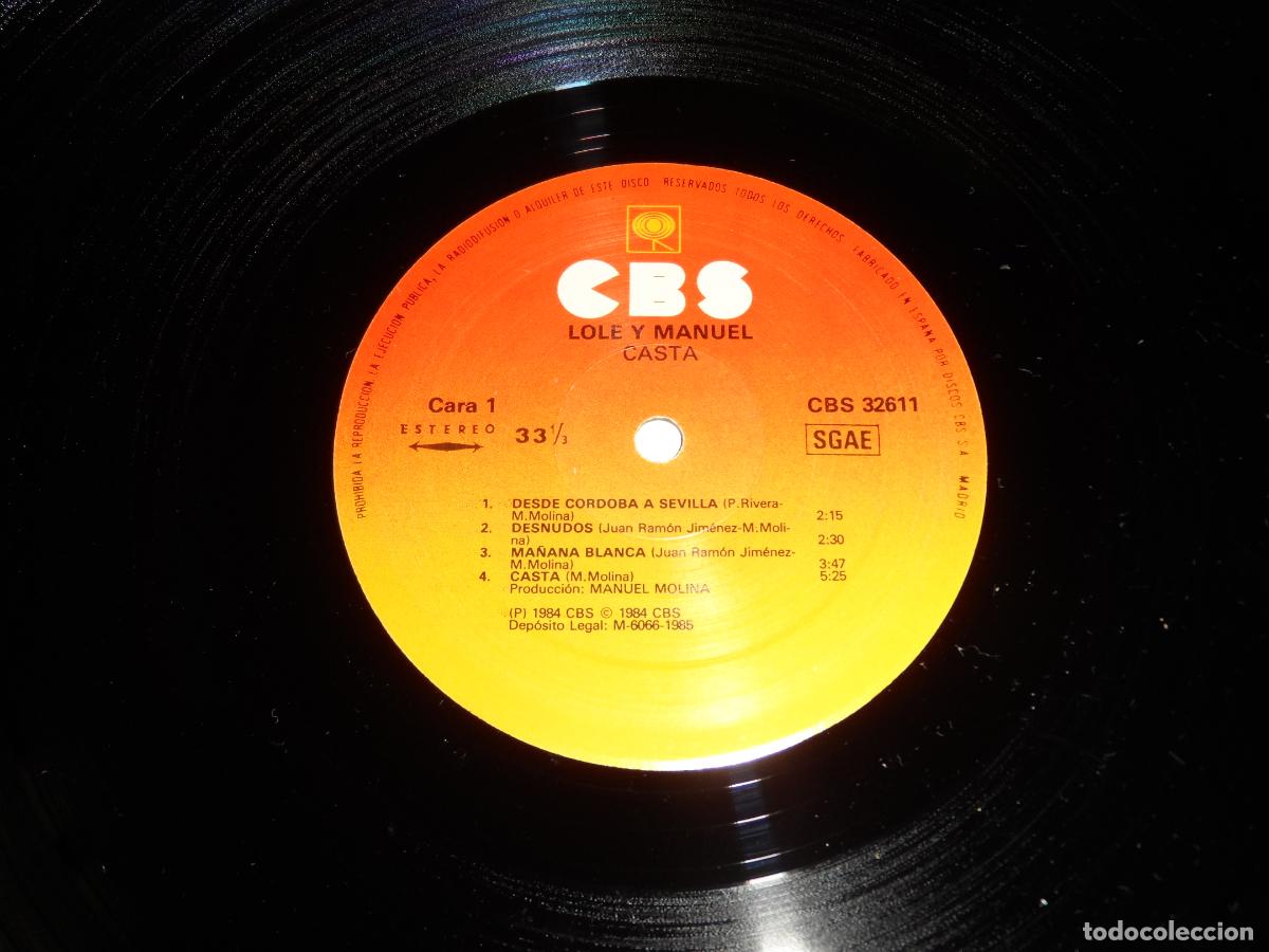 Discos de vinilo: LOLE Y MANUEL - CASTA (SPAIN 1984) - Foto 3