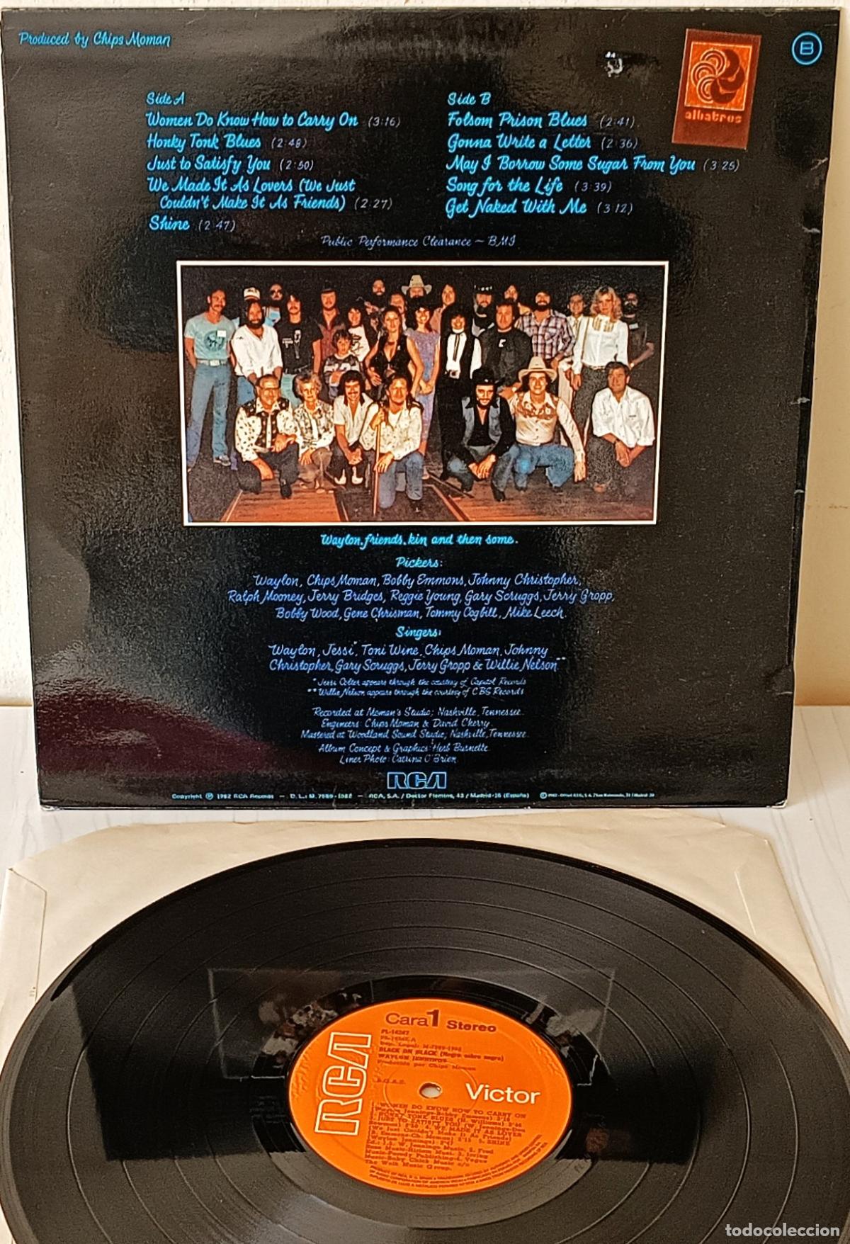 Discos de vinilo: WAYLON - BLACK ON BLACK RCA - 1982 - Foto 2