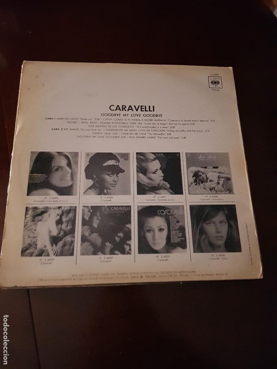 Discos de vinilo: CARAVELLI- GOOD BYE MY LOVE GOOD BYE - Foto 2