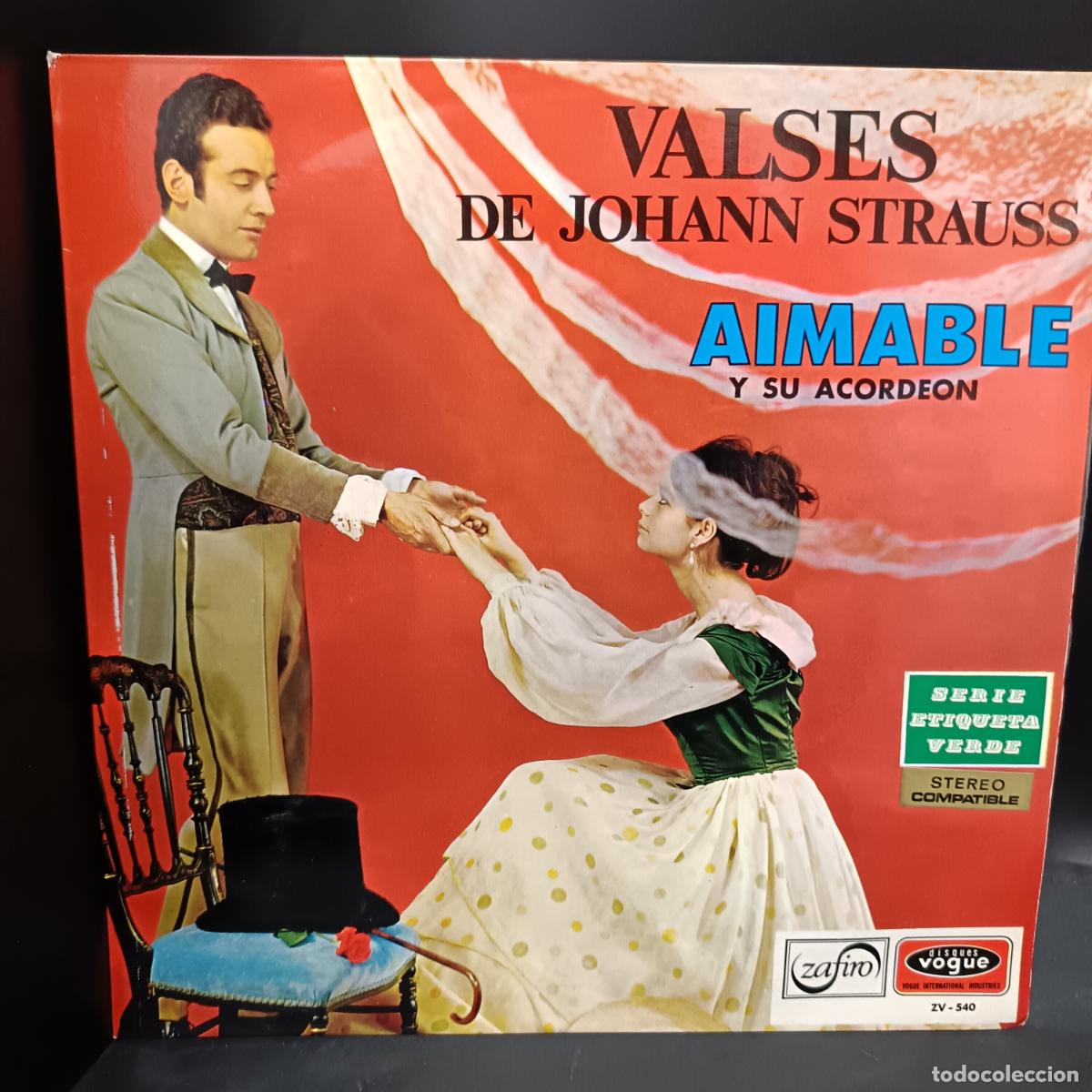 Discos de vinilo: AIMABLE Y ACORDEON, VALSES DE STRAUSS, LP 1969 - Foto 1