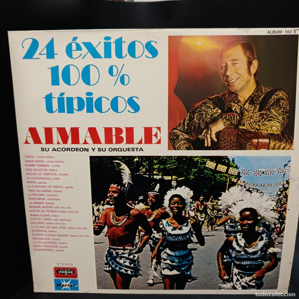 Discos de vinilo: AIMABLE Y ACORDEON, 24 EXITOS 100% TIPICOS, DOBLE LP 1972 - Foto 1