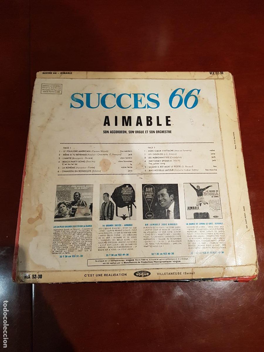 Discos de vinilo: AIMABLE-SUCCES 66-SON ACCORDEON - Foto 2