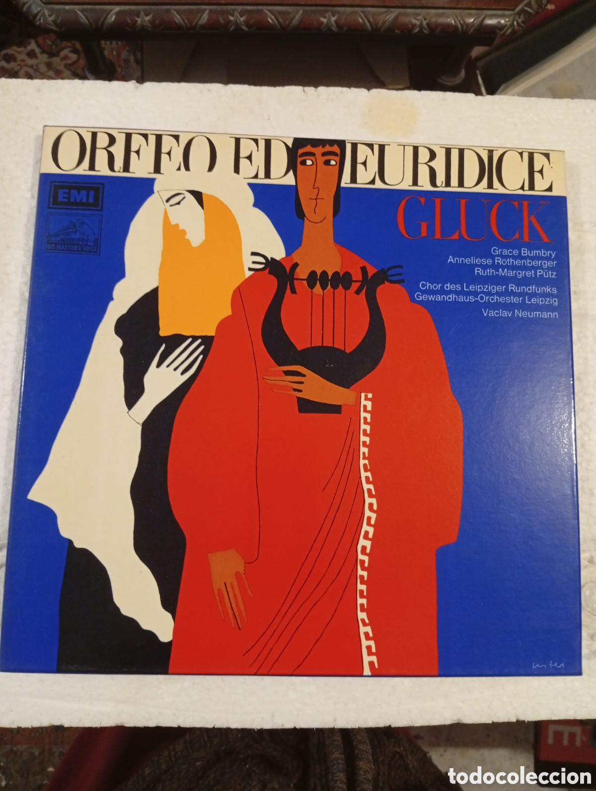 Dischi in vinile: 2 LPs. ORFEO ED EURIDICE. GLUCK. BUMBRY. ROTHENBERGER. P&Uuml;TZ. GEWANDHAUS LEIPZIG. NEUMANN.