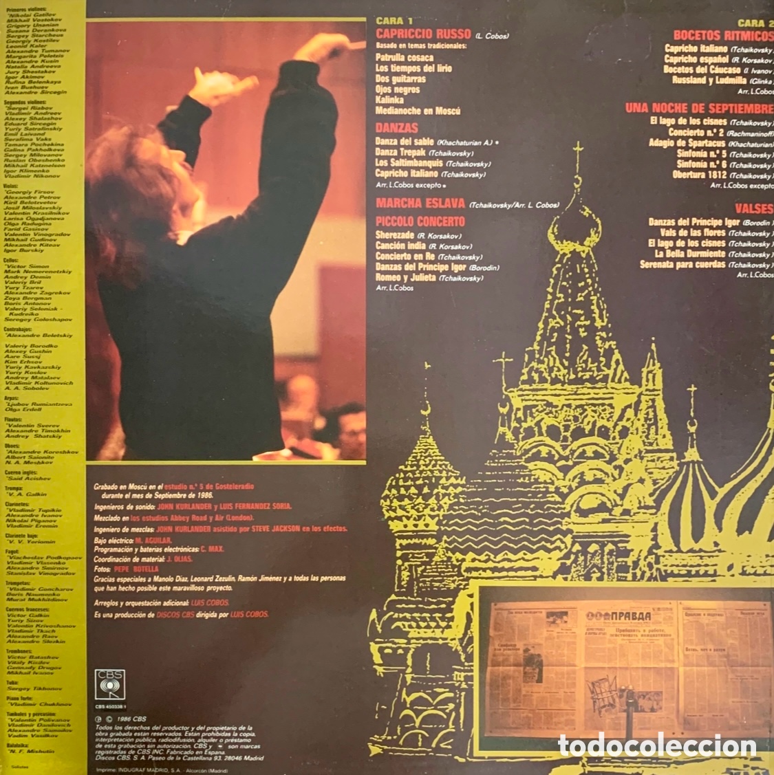 Discos de vinilo: Disco Vinilo LP. Luis Cobos. &ldquo;Capriccio Russo&rdquo;. 1986. - Foto 2