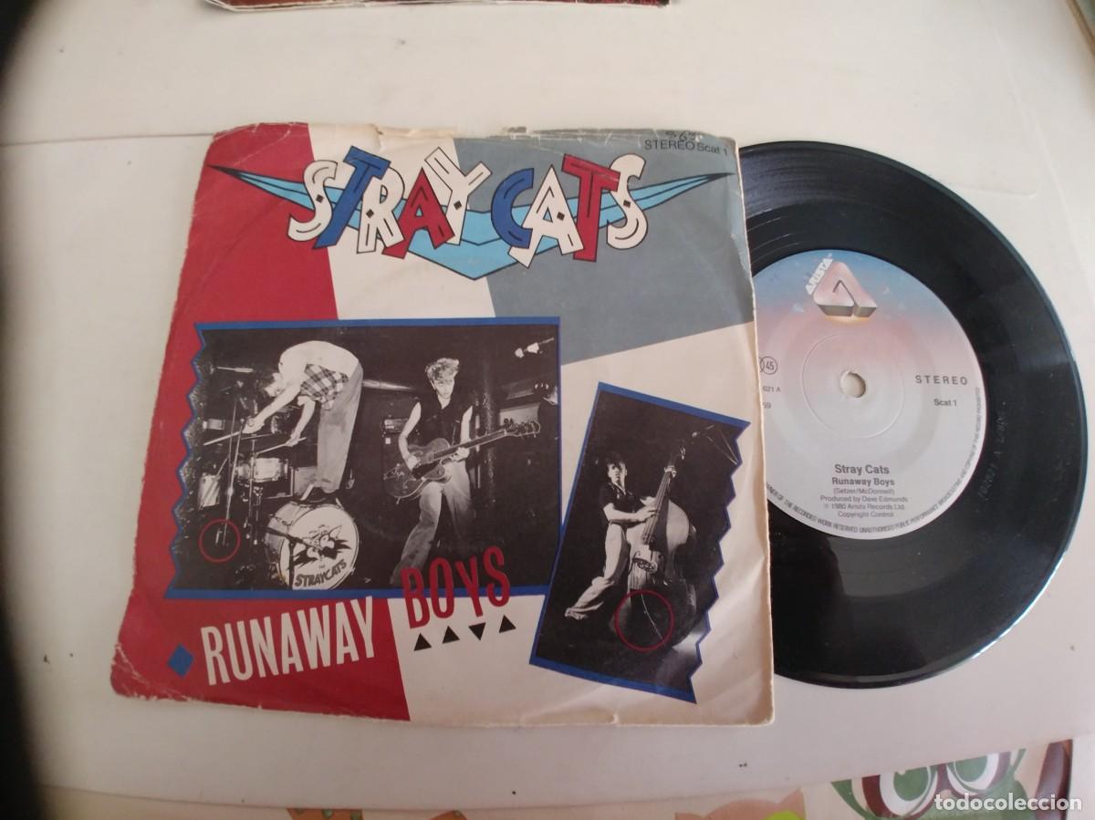 Discos de vinilo: STRAY CATS-SINGLE RUNAWAY BOYS - Foto 1