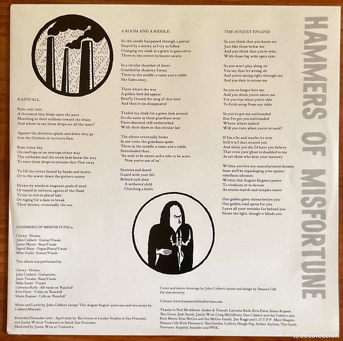 Discos de vinilo: HAMMERS OF MISFORTUNE - THE AUGUST ENGINE - Foto 3