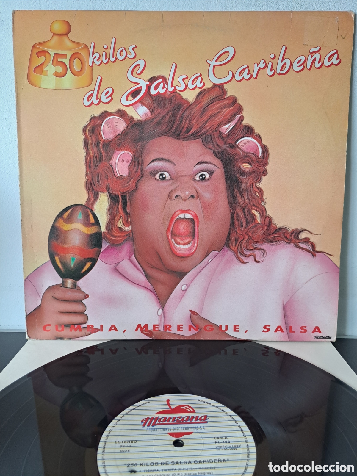 Disques de vinyle: &nbsp;250 Kilos De Salsa Caribe&ntilde;a : Manzana&nbsp;&lrm;&ndash; PL 153,&nbsp;Manzana Producciones Discogr&aacute;ficas, S.A.&nbsp;&lrm;&ndash; B.2