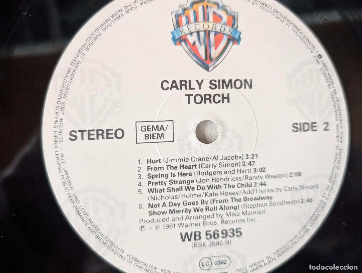 Discos de vinilo: L830 CARLY SIMON - TORCH - LP VINILO - Foto 3