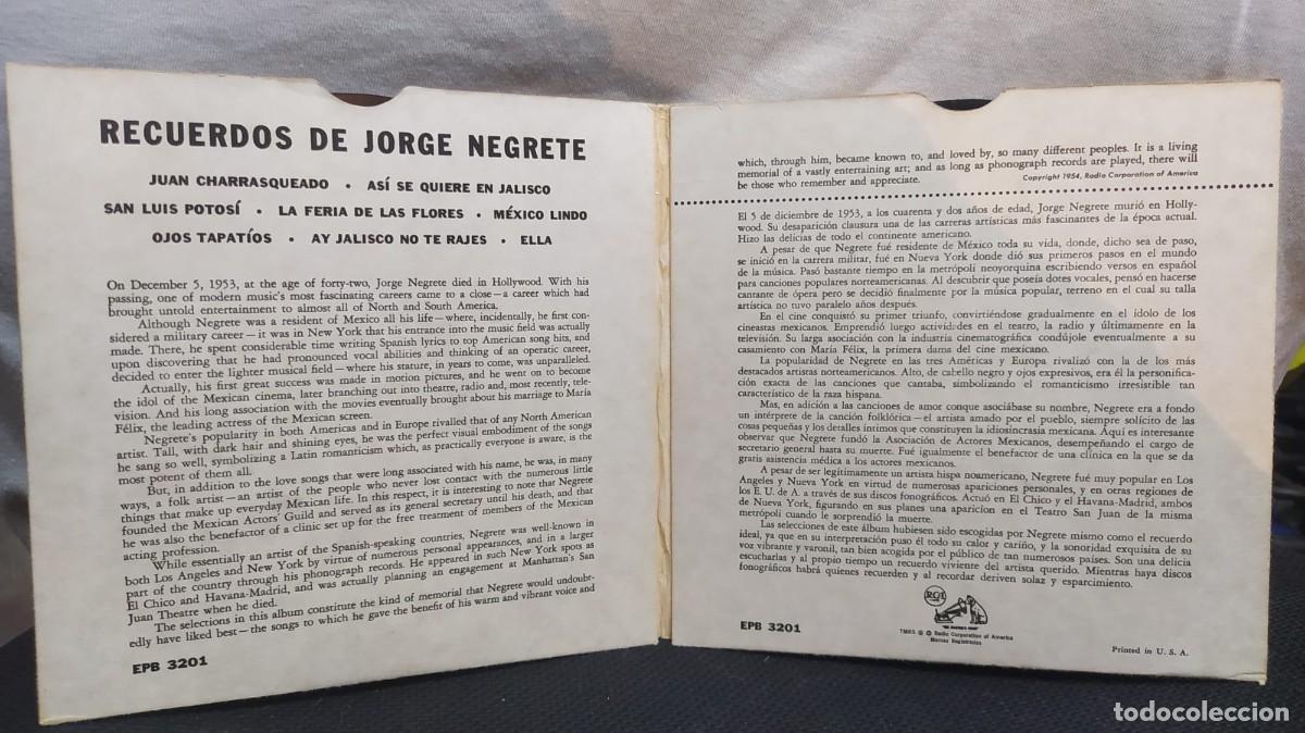 Discos de vinilo: Single doble Jorge Negrete - Foto 2