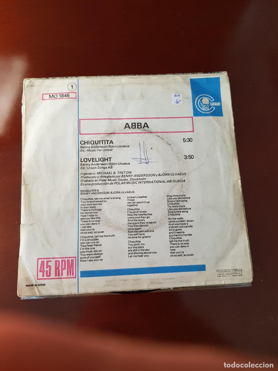 Discos de vinilo: ABBA-CHIQUITITA-LOVELIGHT - Foto 2