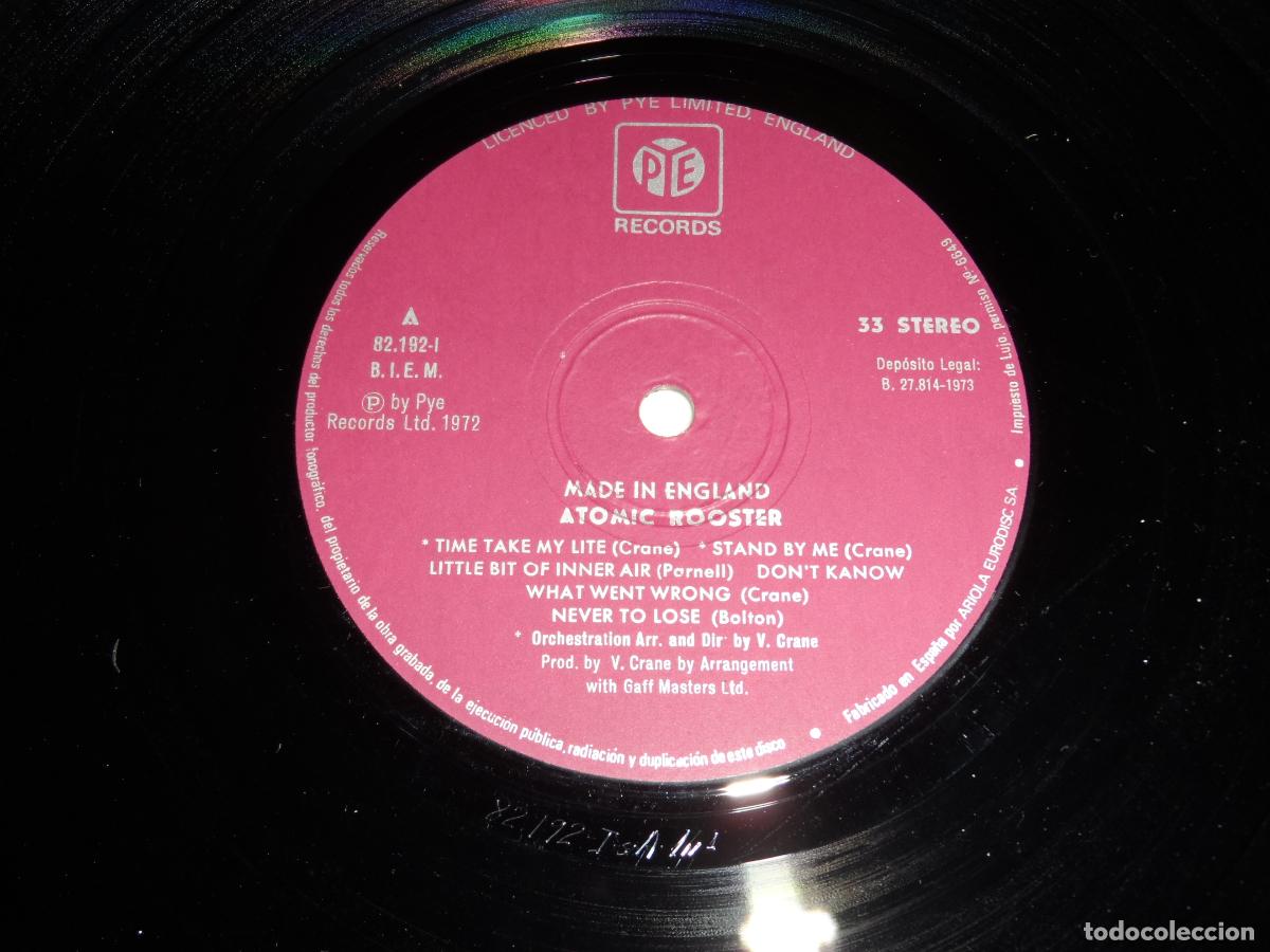 Discos de vinilo: Atomic Rooster &lrm;&ndash; Made in England (SPAIN 1973) - Foto 3