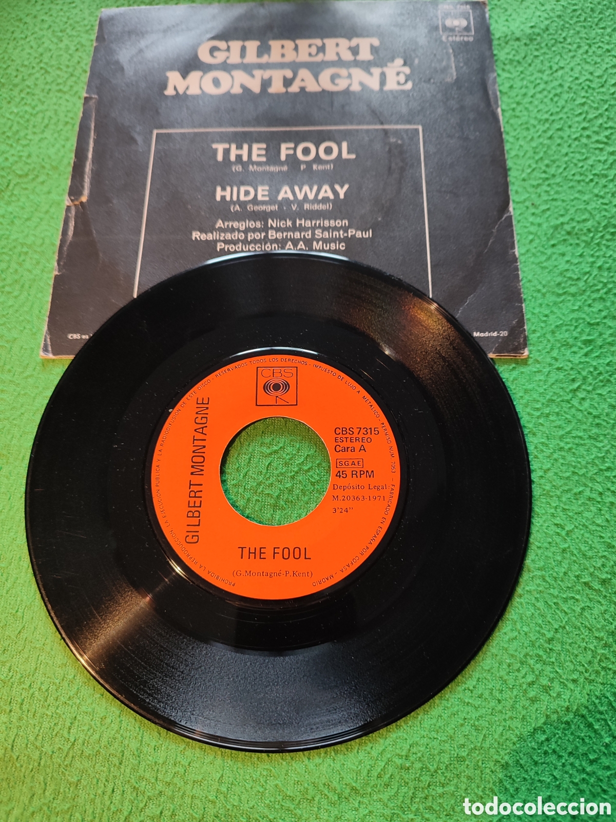 Discos de vinilo: Gilbert Montagne - The Fool / Hide away - Foto 2