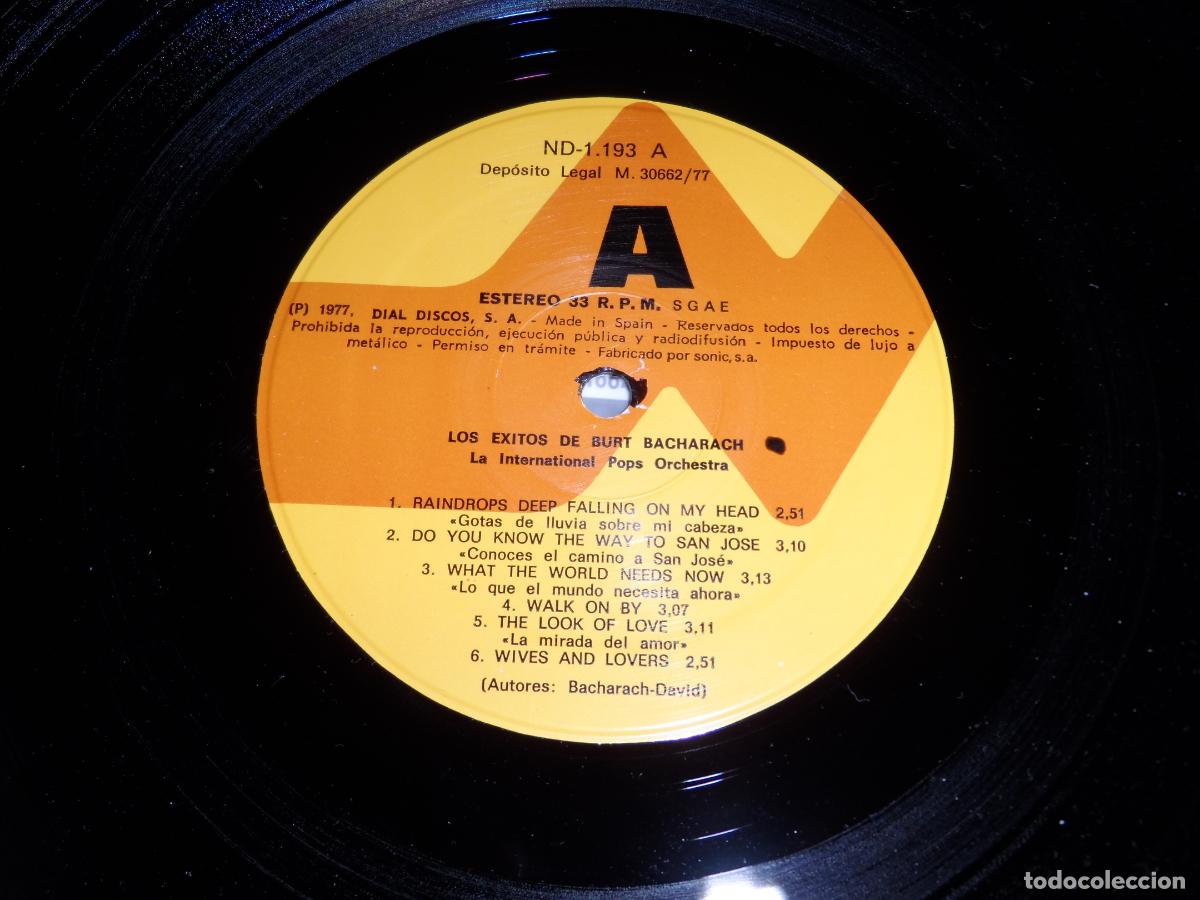 Discos de vinilo: INTERNACIONAL POPS ORCHESTRA - LOS EXITOS DE BURT BACHARACH (SPAIN 1977) - Foto 3