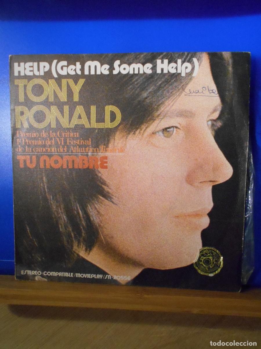 Discos de vinilo: Tony Ronald, Help get me some help, tu nombre. Single. - Foto 1