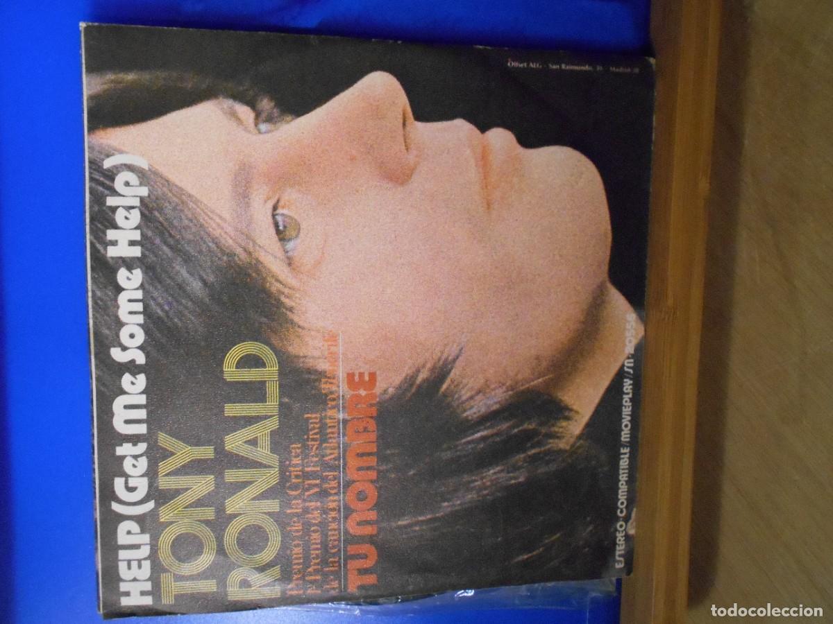 Discos de vinilo: Tony Ronald, Help get me some help, tu nombre. Single. - Foto 2