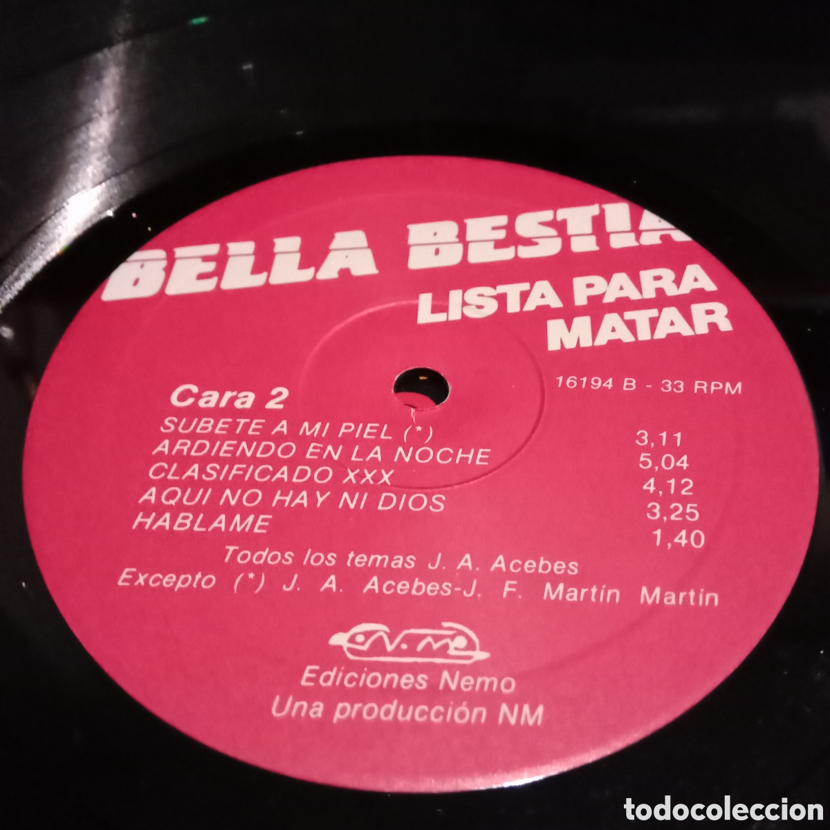 Discos de vinilo: BELLA BESTIA - LISTA PARA MATAR - LP DOBLE GATEFOLD - Foto 8