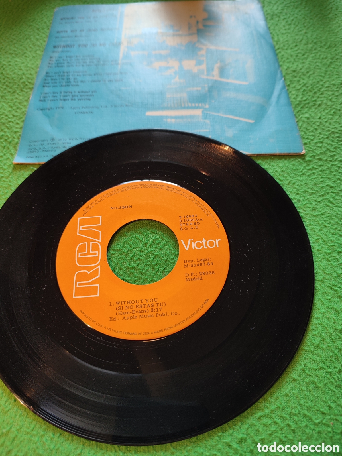 Discos de vinilo: Nilsson - Without you ( Si no est&aacute;s t&uacute;) - Foto 2