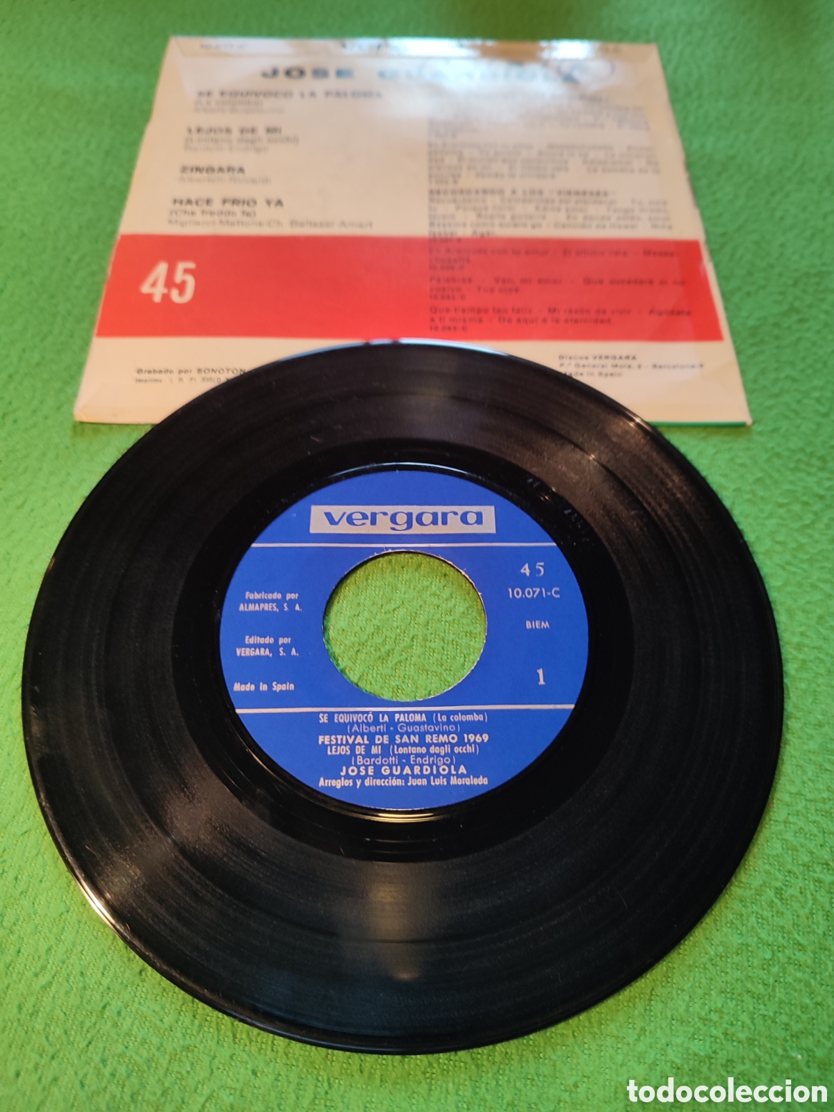 Discos de vinilo: Jos&eacute; Guardiola - Se equivoc&oacute; la paloma+ 3 - Foto 2