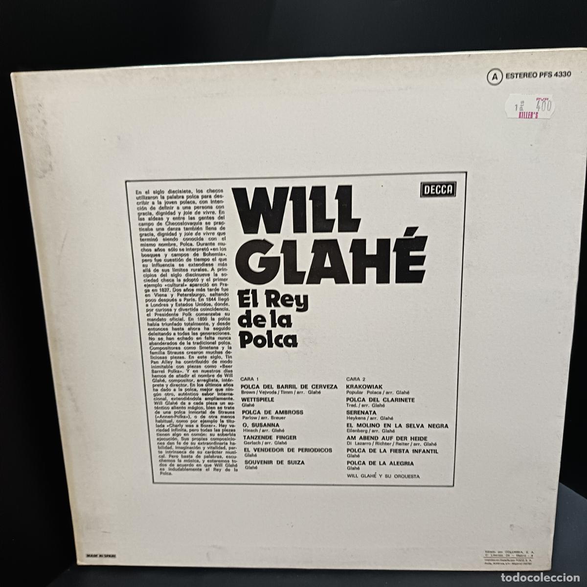 Discos de vinilo: WILL GLAHE, EL REY DE LA POLCA. LP POLKA - Foto 2