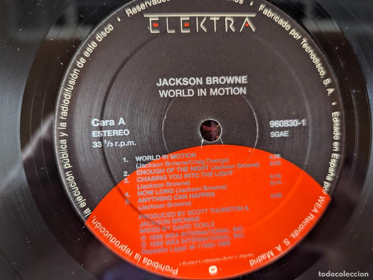 Discos de vinilo: L838 JACKSON BROWNE - WORLD IN MOTION - LP VINILO - Foto 3