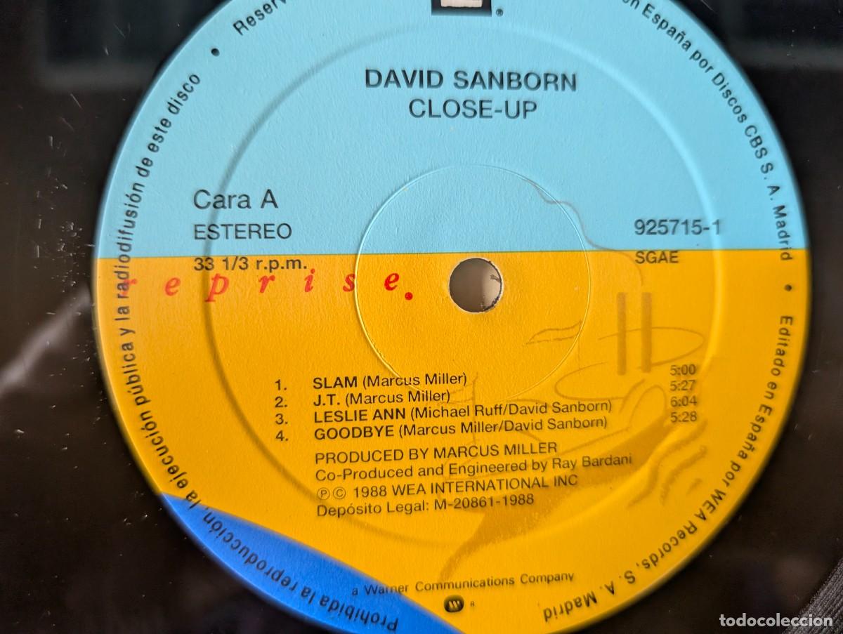 Discos de vinilo: L842 DAVID SANBORN - CLOSEUP - LP VINILO - Foto 3