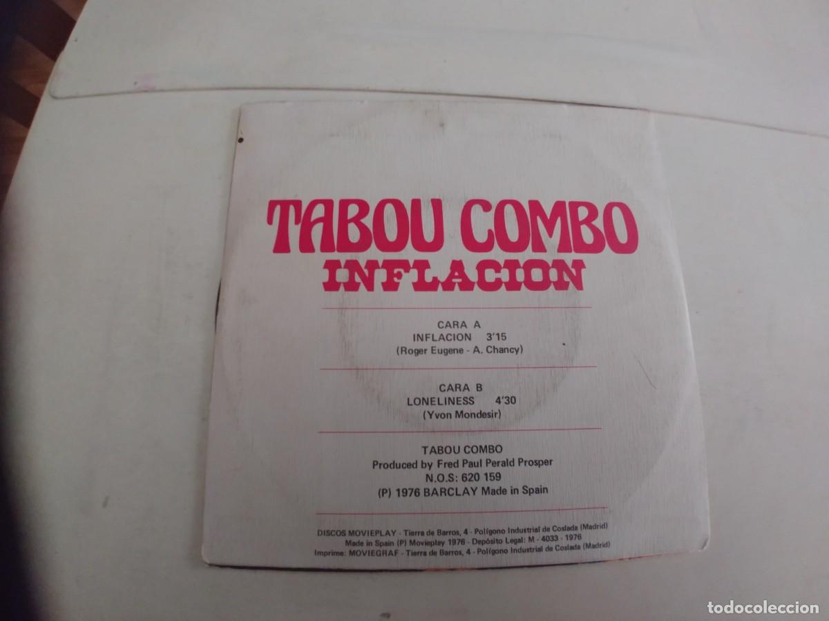 Discos de vinilo: TABOU COMBO-SINGLE INFLACION - Foto 2
