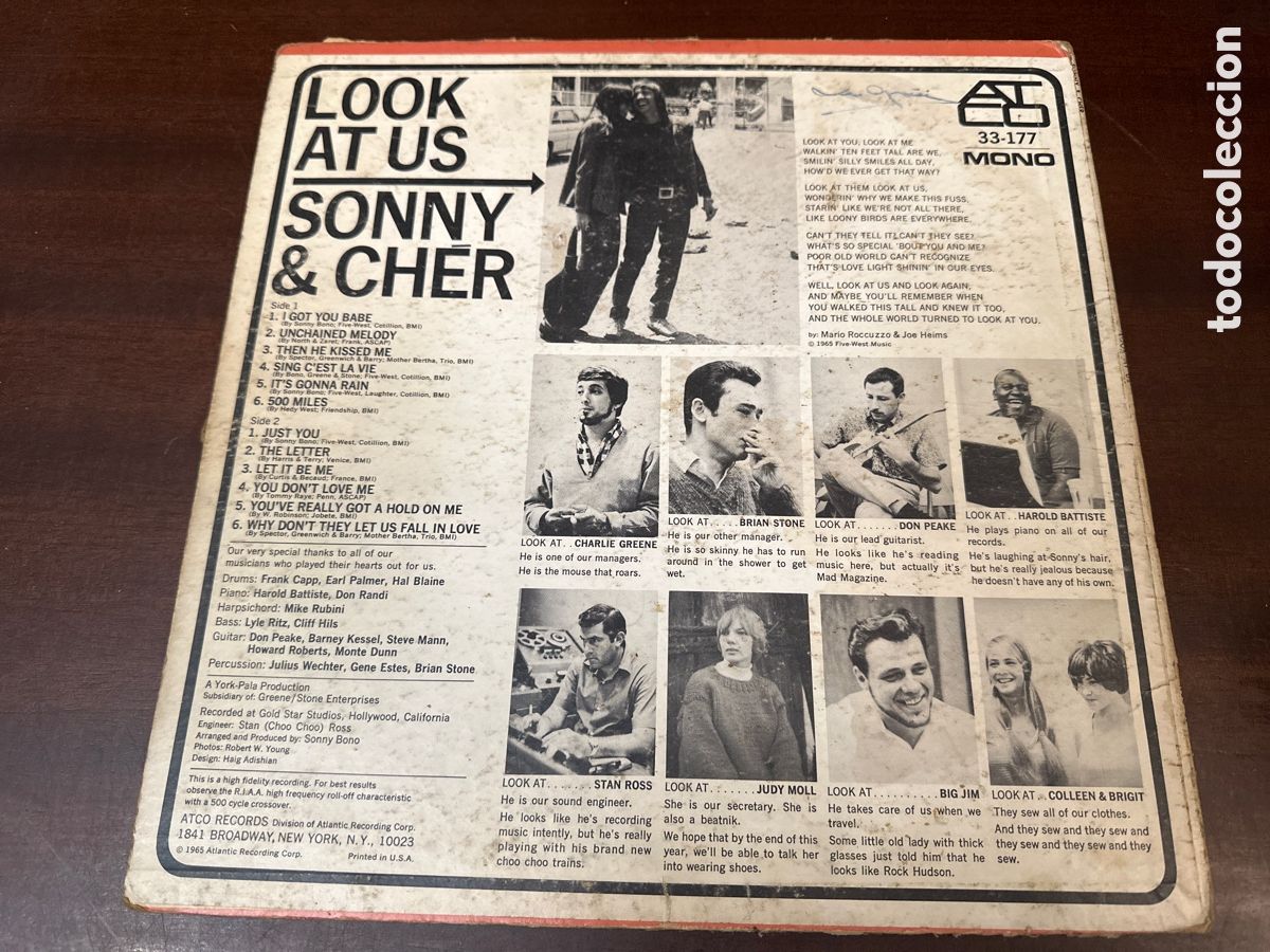 Discos de vinilo: SONNY & CHER ( LOOK AT US ) USA-1965 - Foto 3