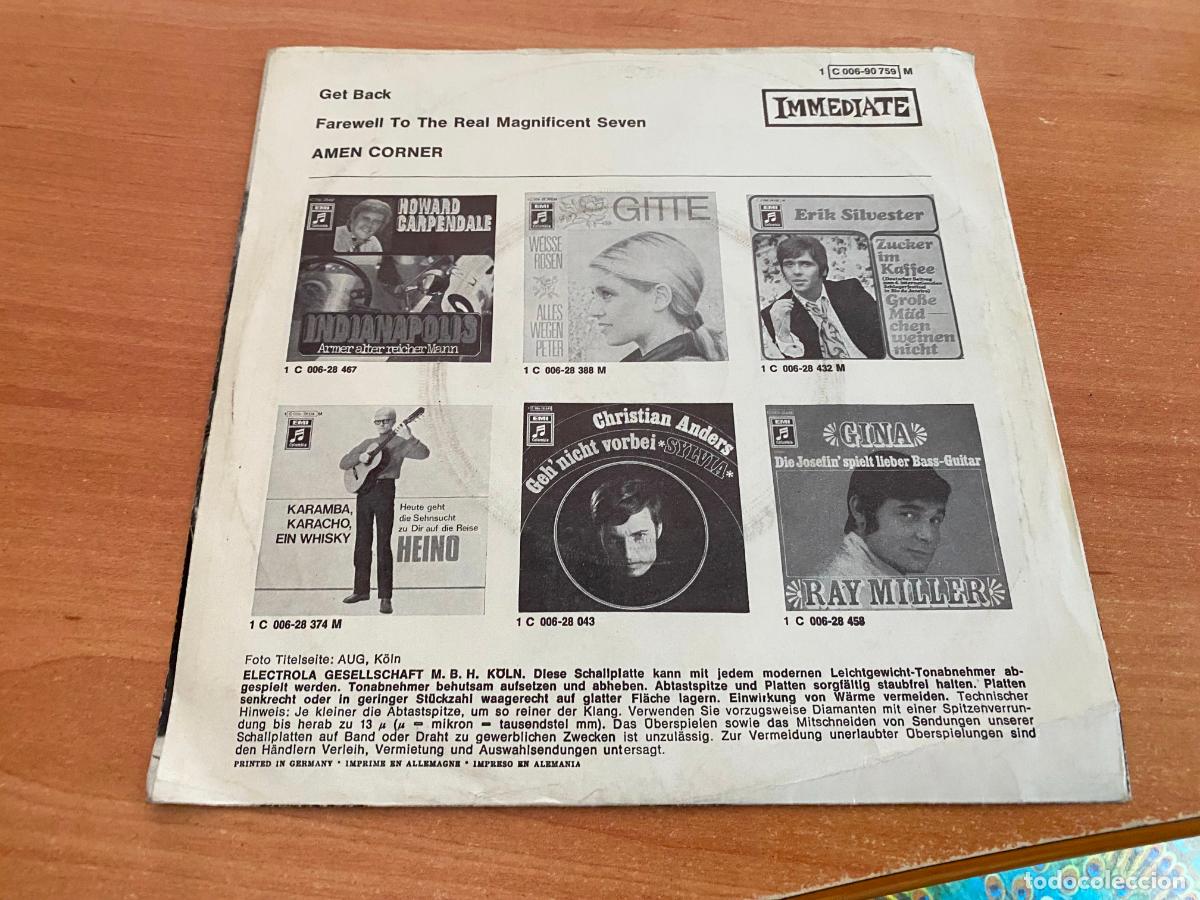 Discos de vinilo: AMEN CORNER (GET BACK) SINGLE GERMANY (EPI20) - Foto 3