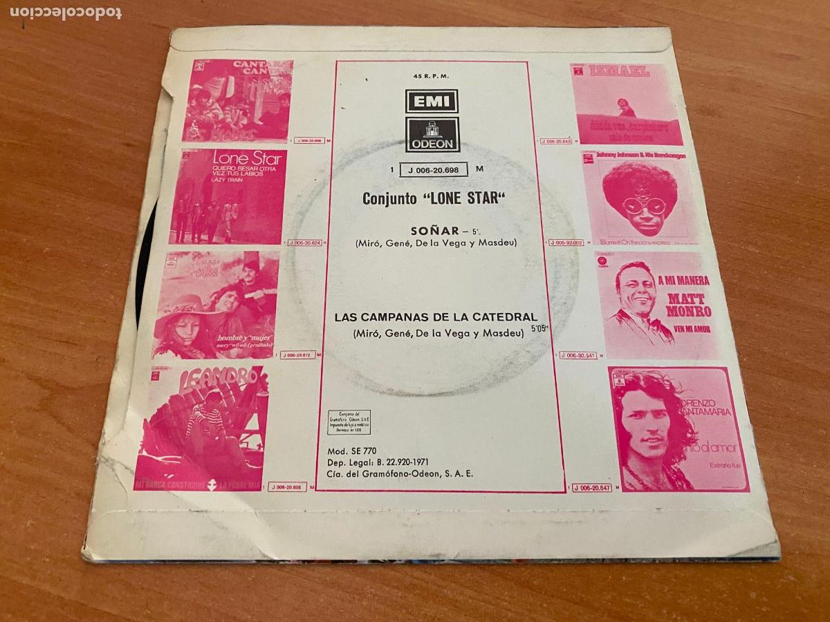 Discos de vinilo: LONE STAR (SO&Ntilde;AR) SINGLE ESPA&Ntilde;A 1971 (EPI20) - Foto 3