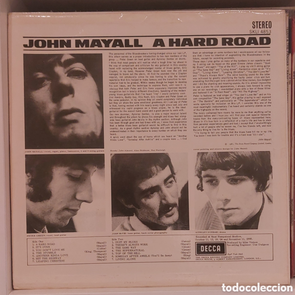 Discos de vinilo: JOHN MAYALL - A HARD ROAD - Foto 2