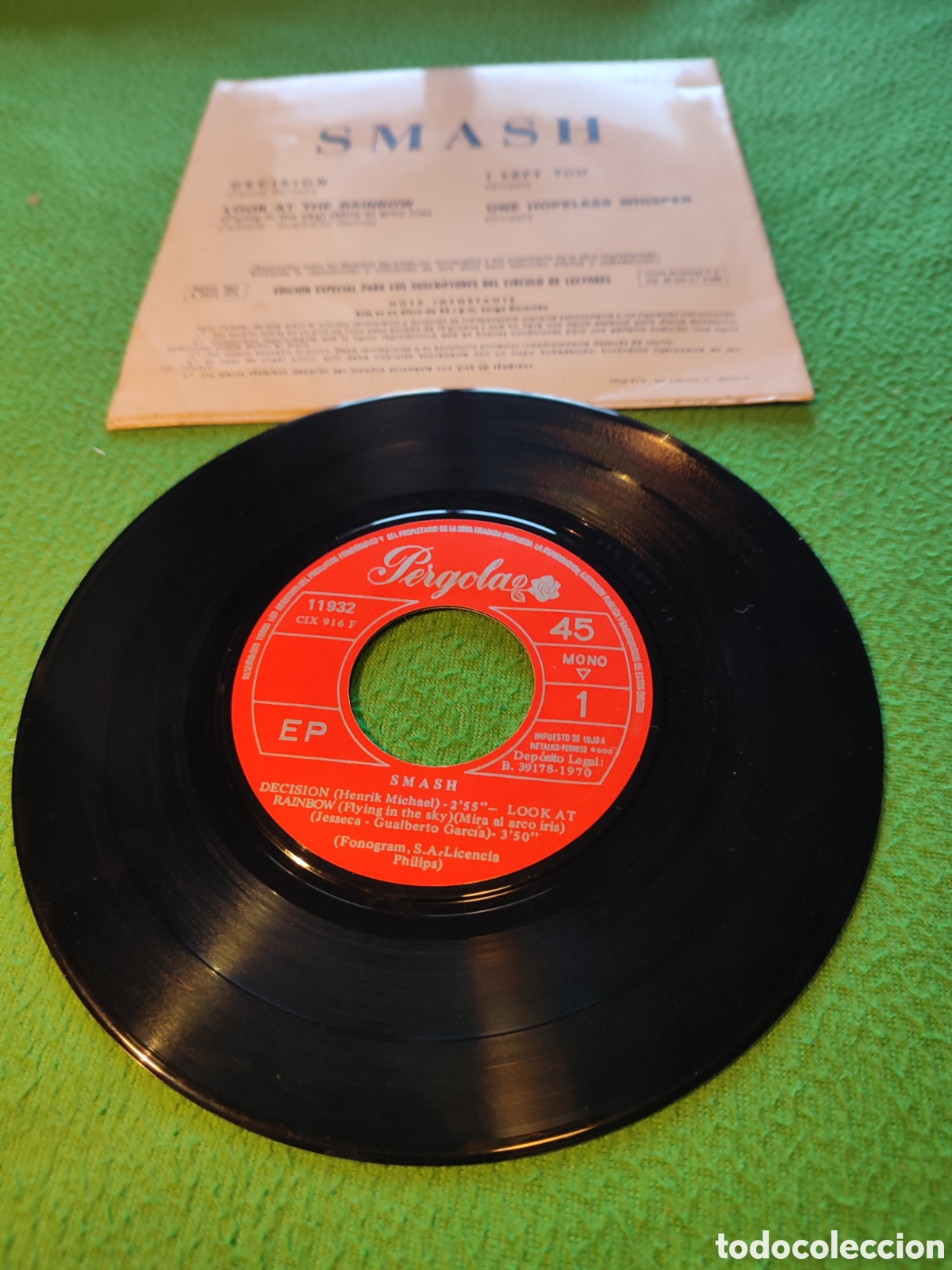 Discos de vinilo: Smash - Decisi&oacute;n/ Look at the Rainbow+ 2 - Foto 2