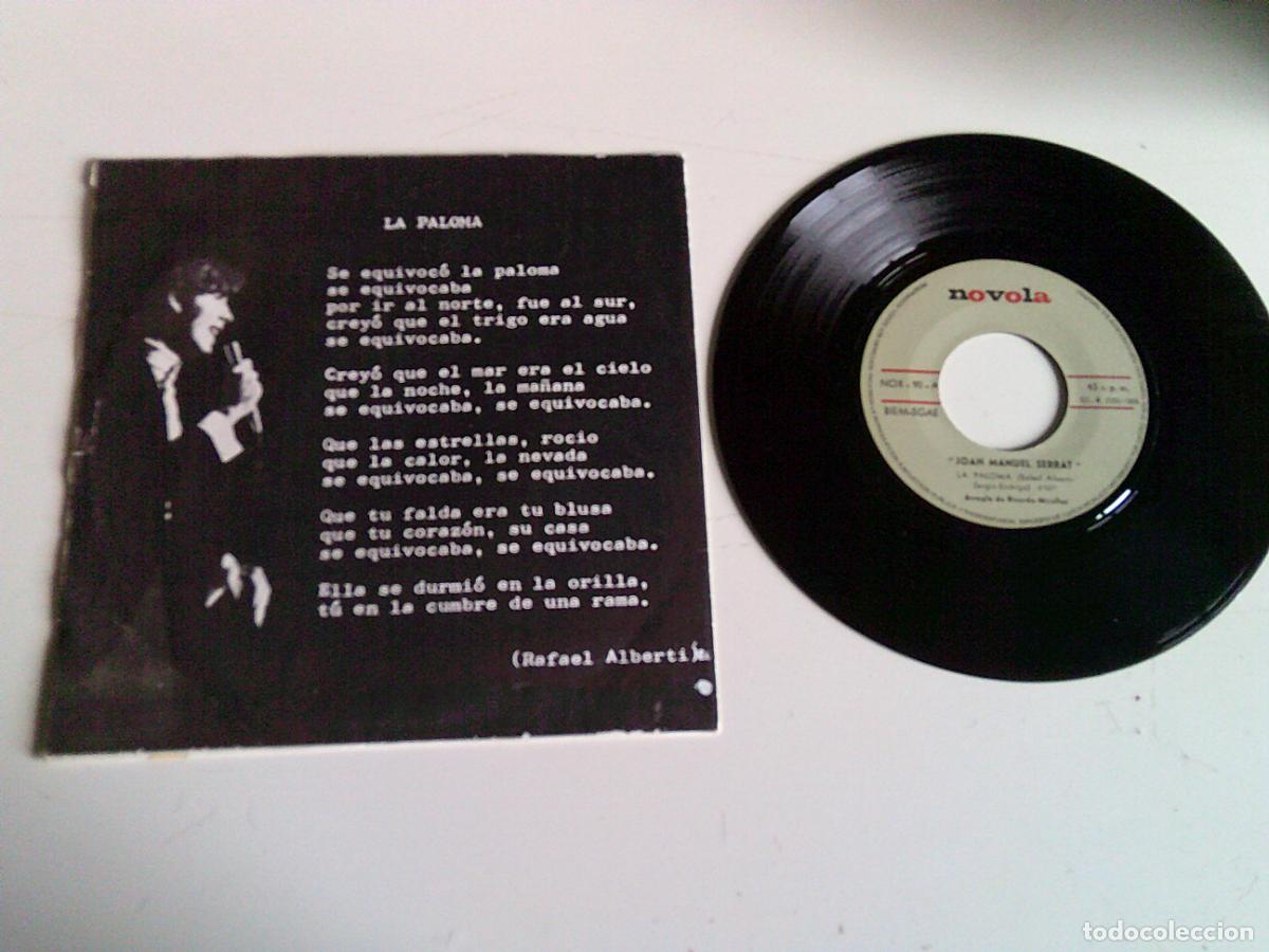 Discos de vinilo: Singels Joan Manuel Serrat La paloma - Foto 2