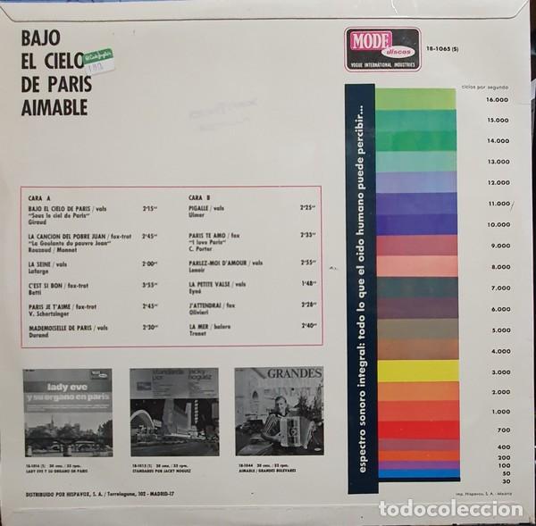 Discos de vinilo: Aimable - Bajo El Cielo De Paris (LP Vinilo) - Foto 2