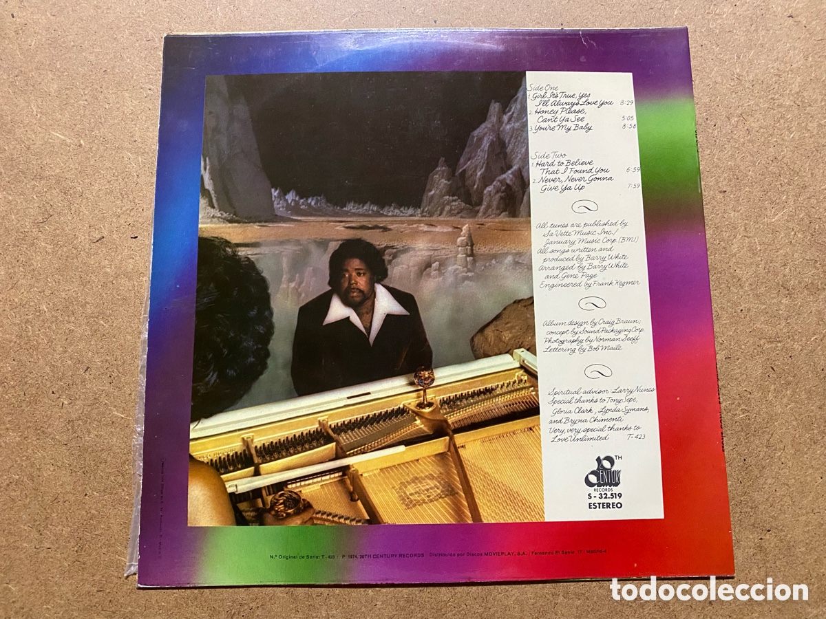 Discos de vinilo: LP VINILO BARRY WHITE. STONE GON. - Foto 2