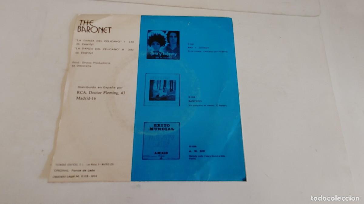 Discos de vinilo: THE BARONET-SINGLE LA DANZA DEL PELICANO - Foto 2