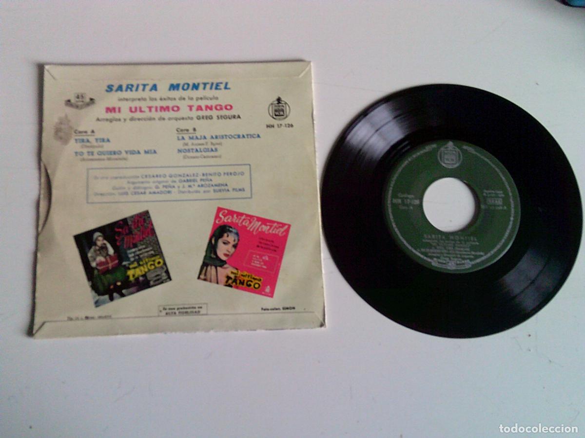 Discos de vinilo: Singels Sarita Montiel Mi &uacute;ltimo tango - Foto 2