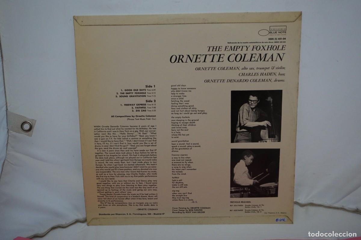 Discos de vinilo: LP - ORNETTE COLEMAN - THE EMPTY FOXHOLE - Foto 5