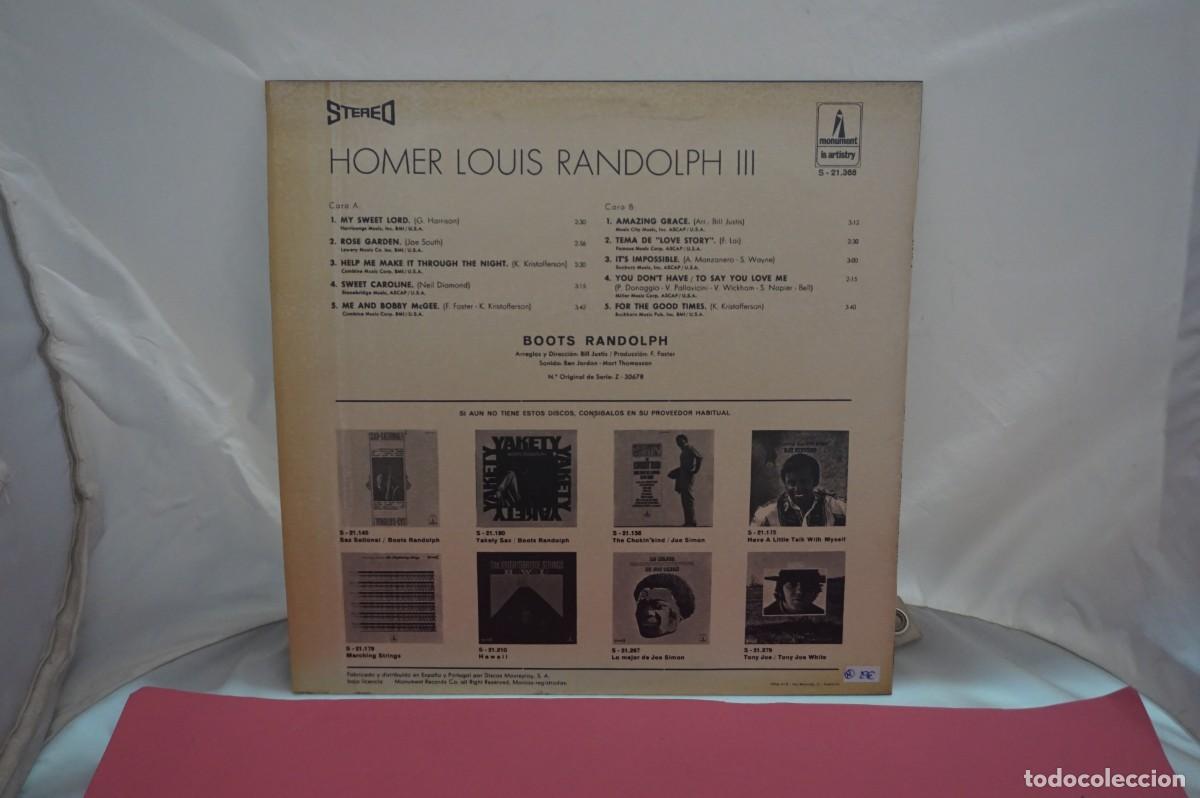 Discos de vinilo: LP - HOMER LOUIS - BOOTS RANDOLPH III - Foto 4