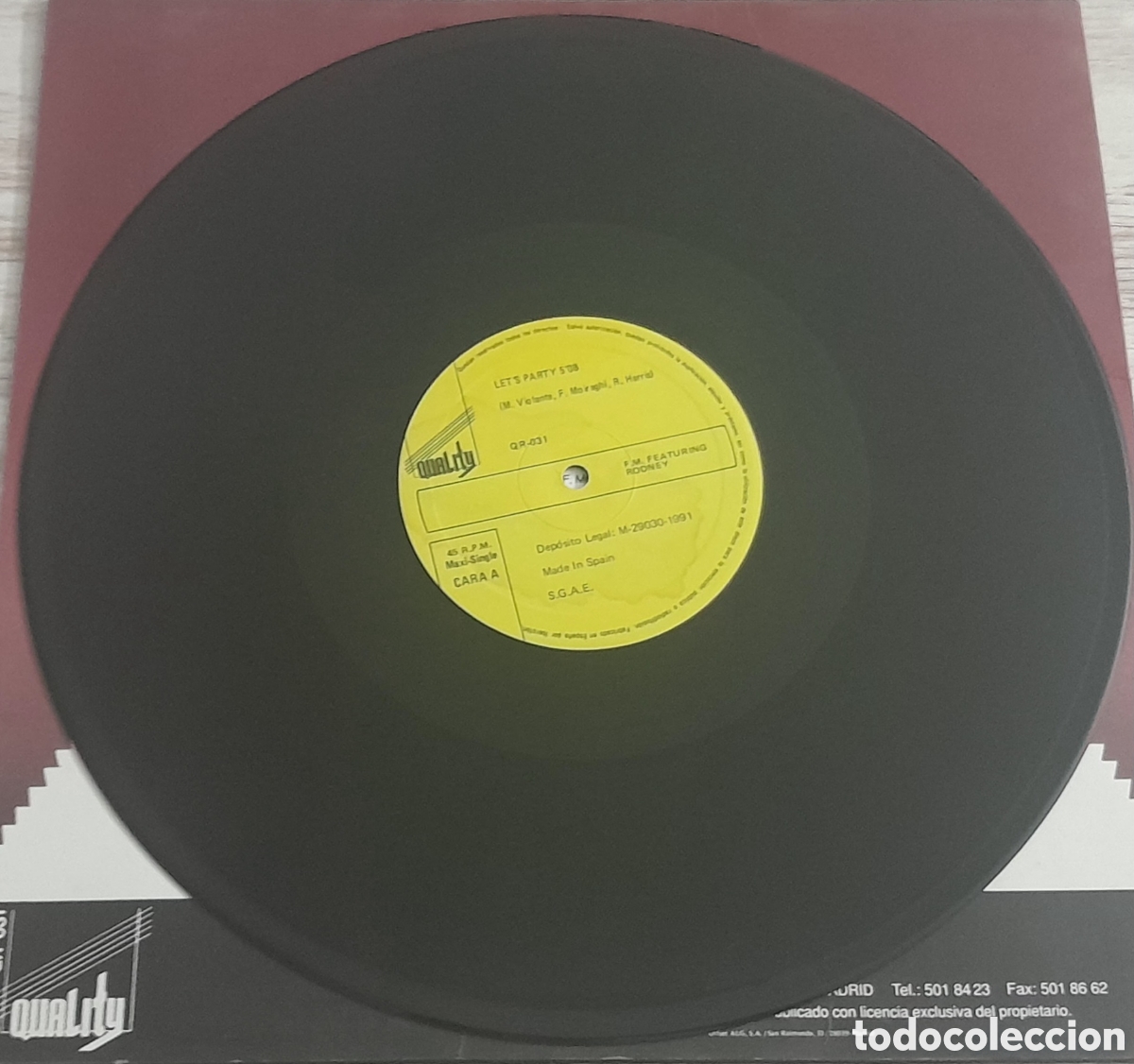 Discos de vinilo: F.M. FEATURING RODNEY - LETS PARTY + ANOTHER PARTY - QUALITY - Foto 3
