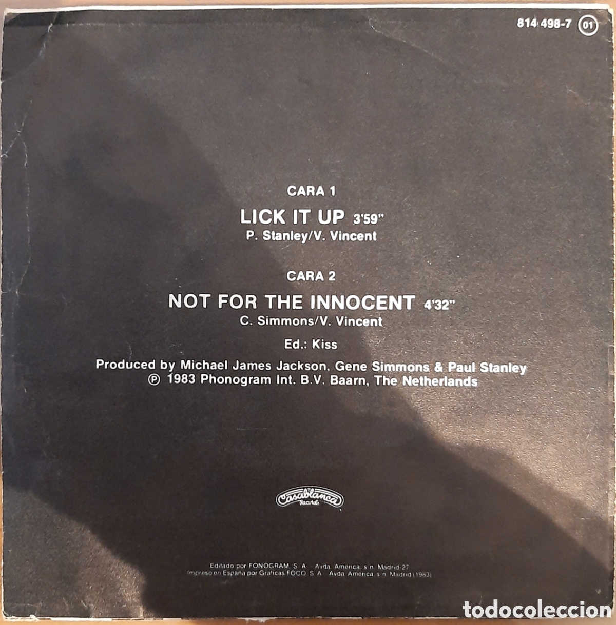Discos de vinilo: KISS &rdquo;LICK IT UP&rdquo; SINGLE VINILO - Foto 2