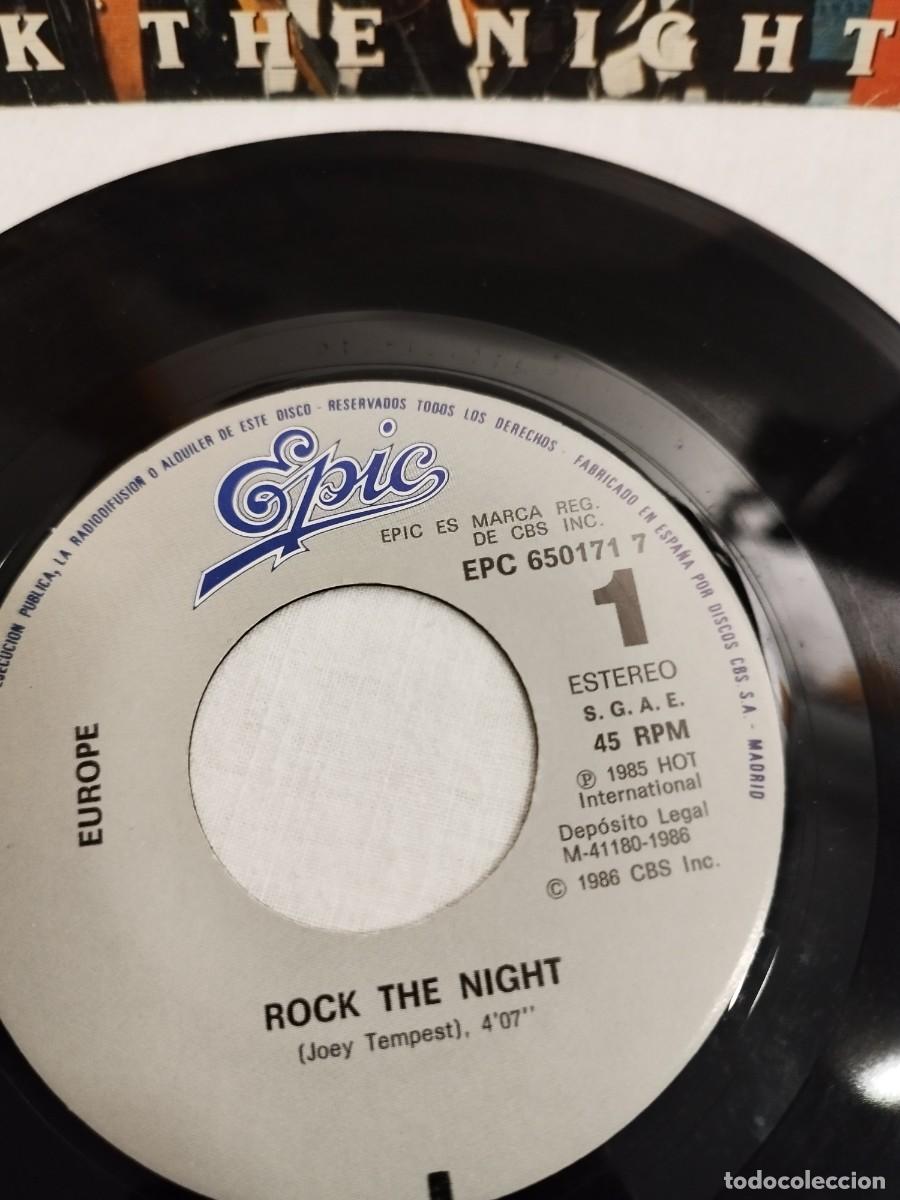 Discos de vinilo: Europe, rock the night. Single 7&rdquo; - Foto 2