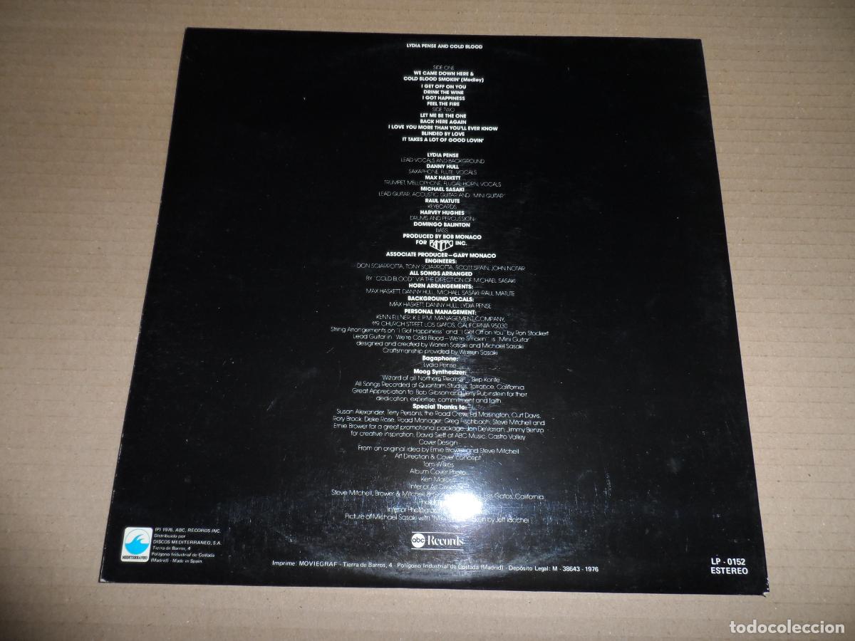 Discos de vinilo: Lydia Pense - Cold Blood (SPAIN 1976) - Foto 3
