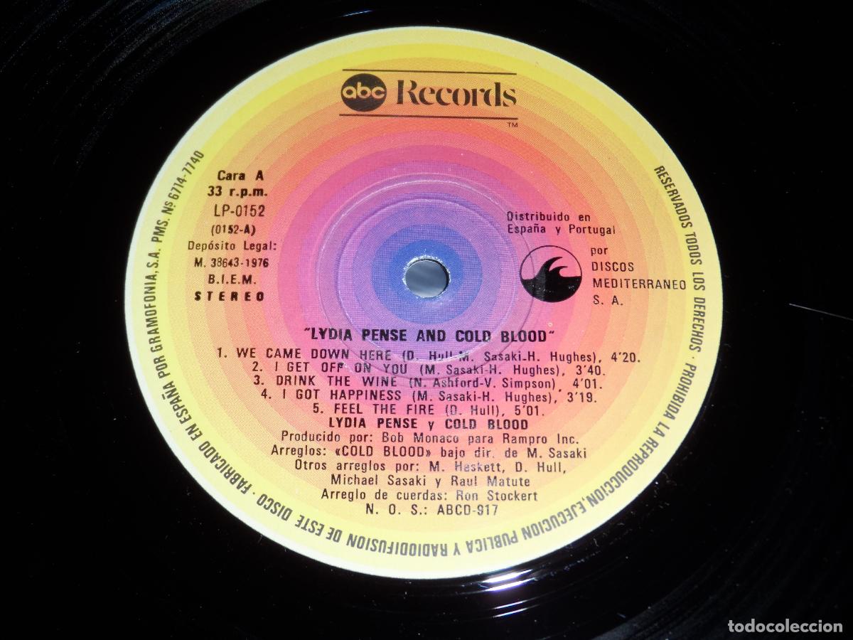 Discos de vinilo: Lydia Pense - Cold Blood (SPAIN 1976) - Foto 4