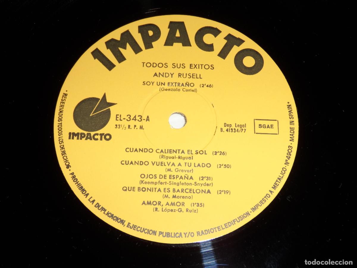 Discos de vinilo: Andy Russell &lrm;&ndash; Todos Sus &Eacute;xitos (SPAIN 1977) - Foto 3