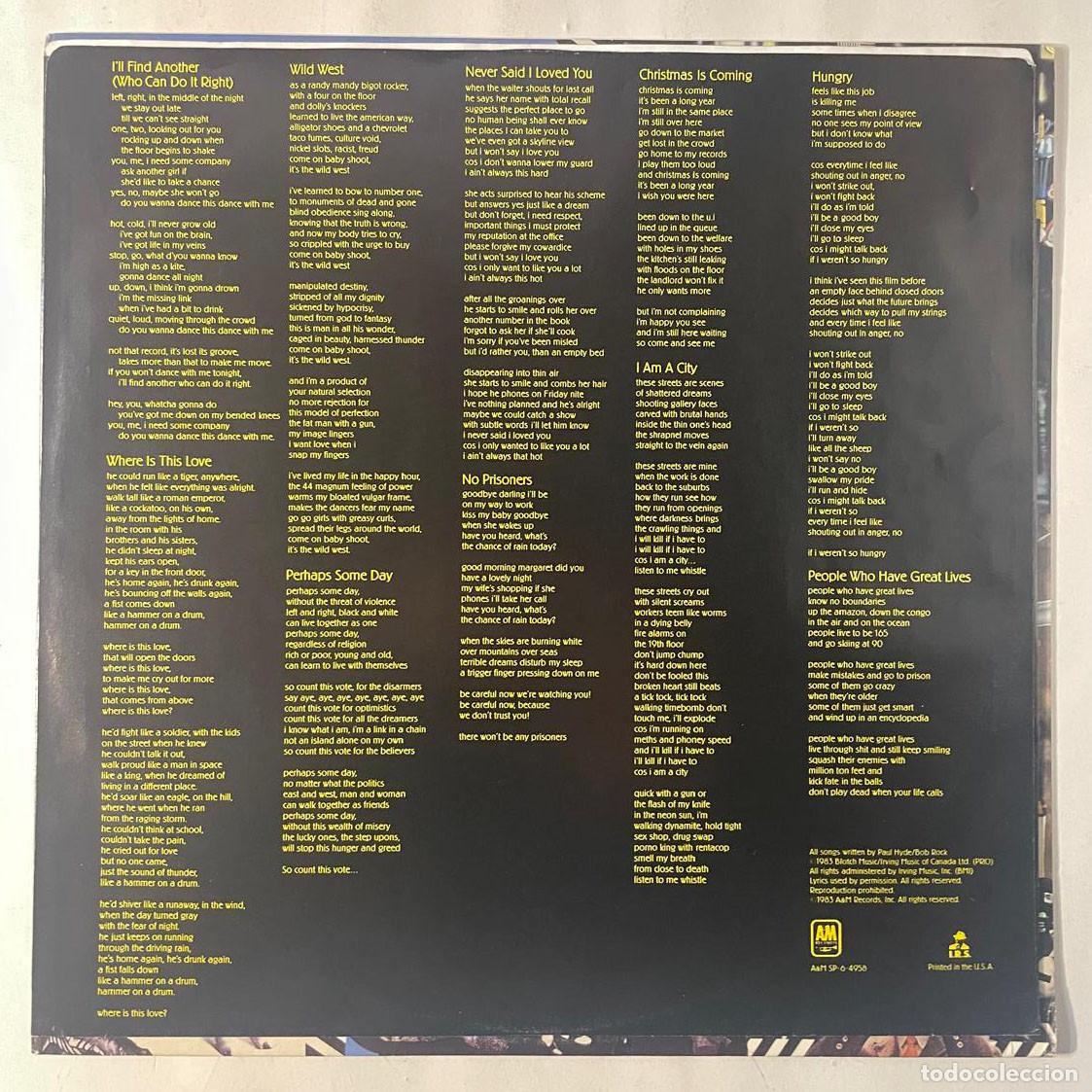 Discos de vinilo: PAYOLAS / HAMMER ON A DRUM / LP A&M RECORDS 1983 / US - Foto 3