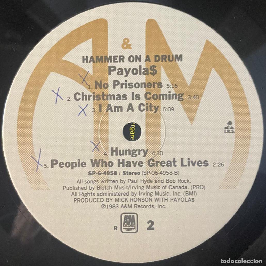 Discos de vinilo: PAYOLAS / HAMMER ON A DRUM / LP A&M RECORDS 1983 / US - Foto 5