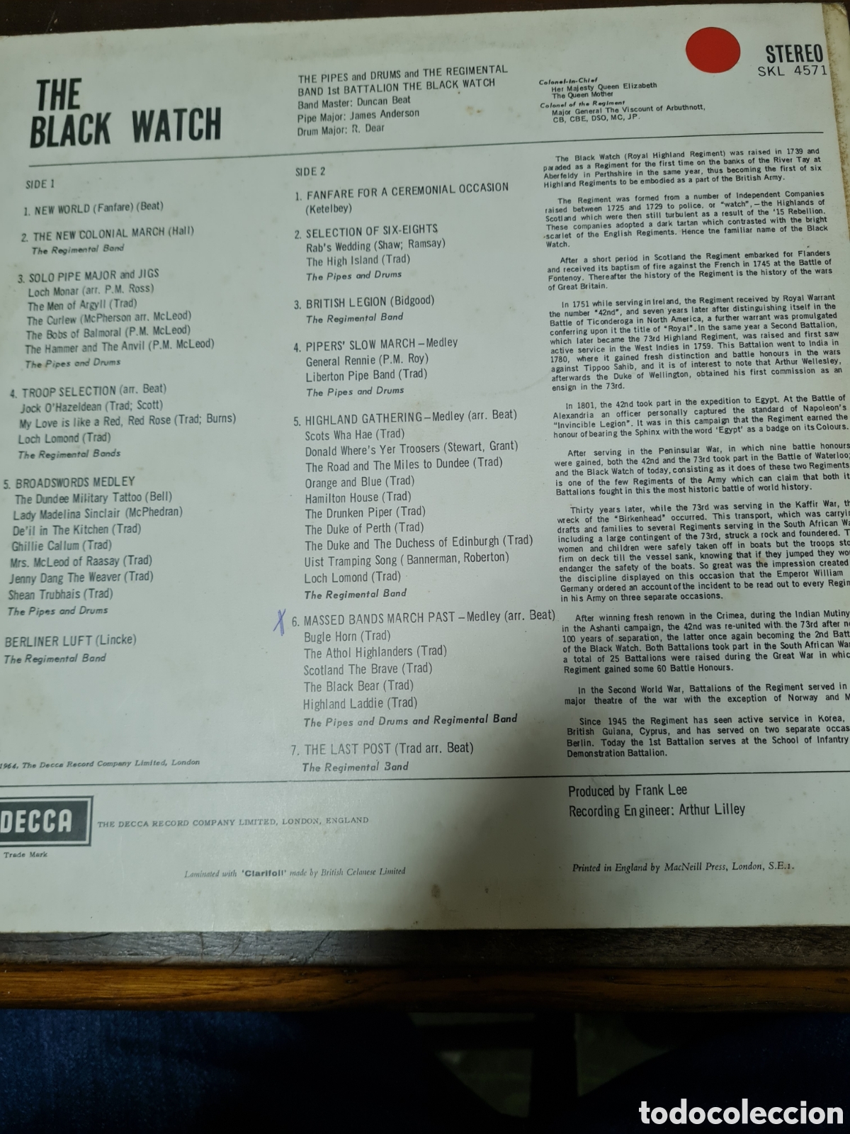 Discos de vinilo: Disco THE BLACK WATCH - Foto 2